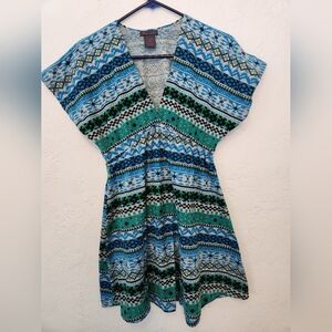 Fire Los Angeles Chevron Patterned Dress. Size Small
